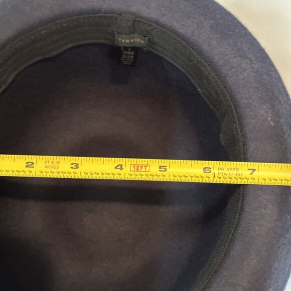Nordstrom Tarnish Hat Cap BLUE Ribbon Wool Classy Fedora - Picture 7 of 7